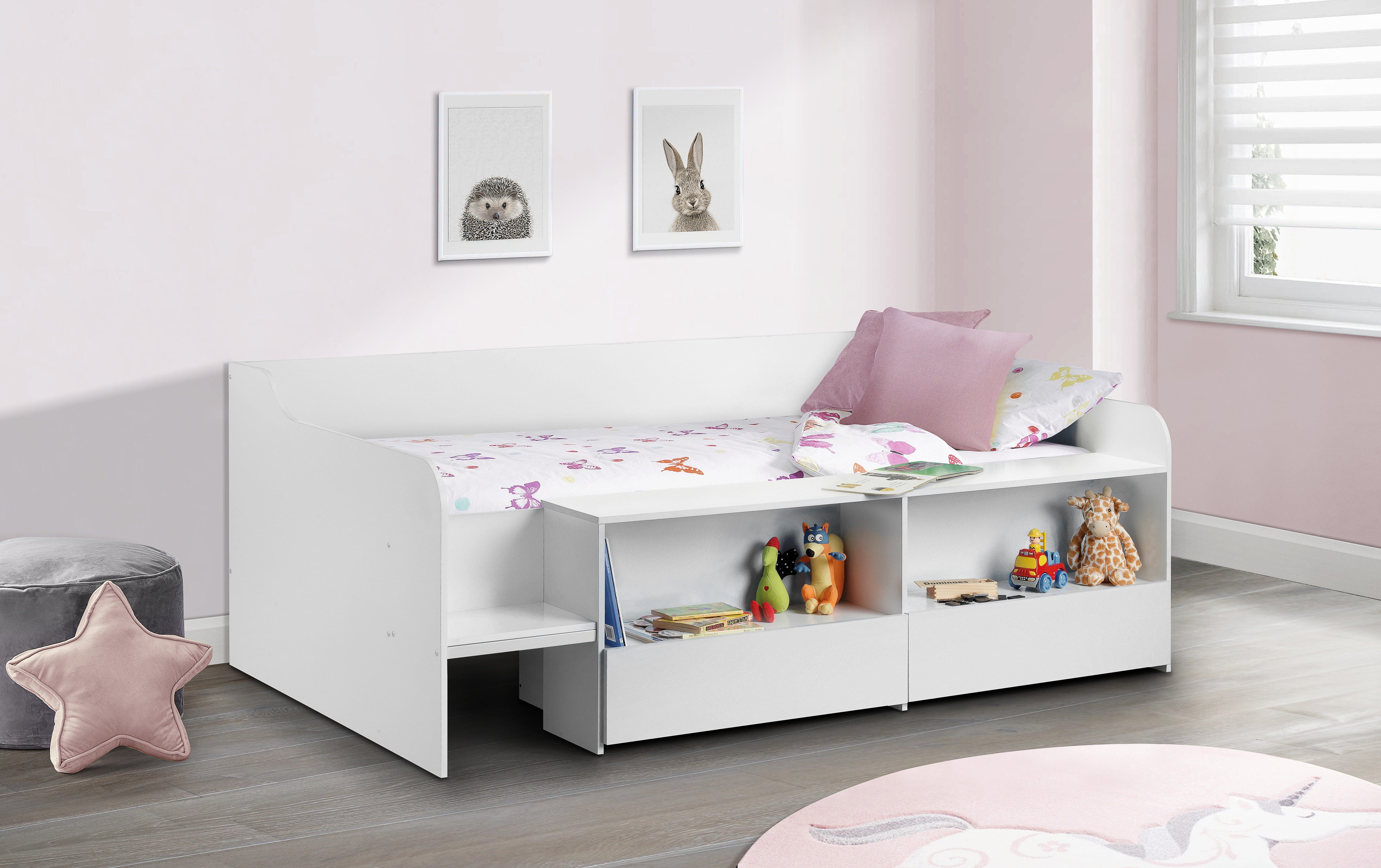 Julian Bowen Low Sleeper Bed Stella Low Sleeper Pure White Bed Kings