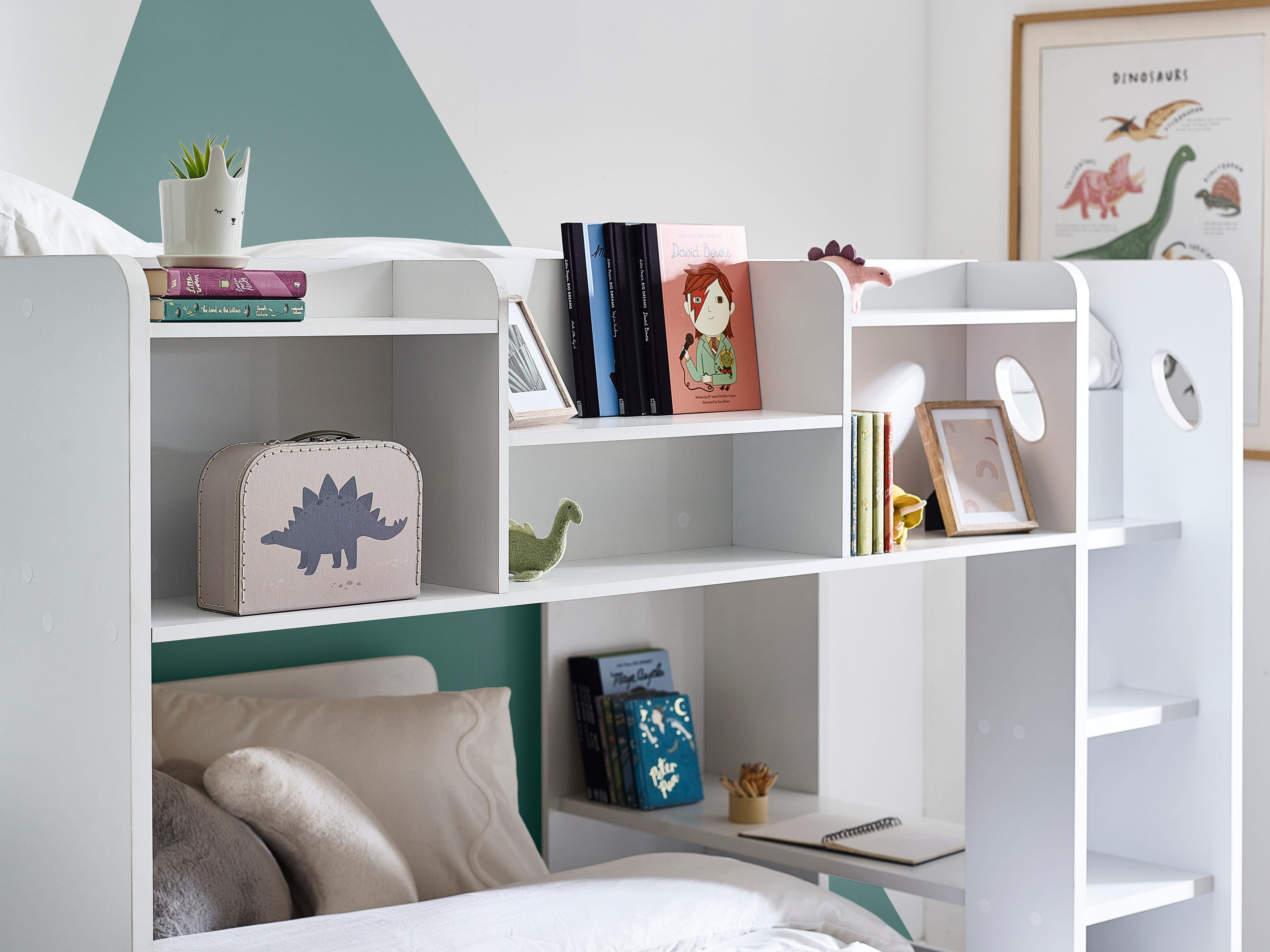 Julian Bowen Mid Sleeper Bed Single 90cm 3ft Owen Bunk Bed - White Bed Kings