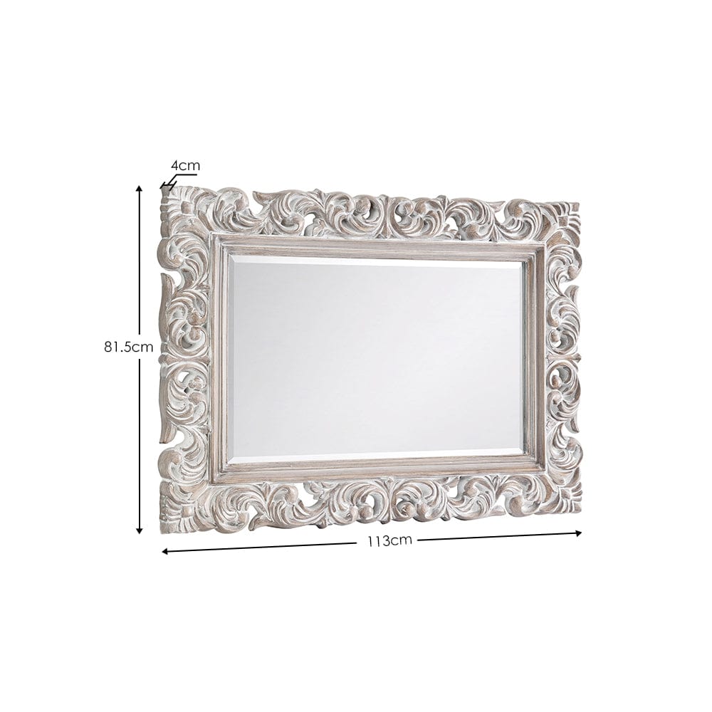 Julian Bowen Mirror Baroque Distressed Wall Mirror Bed Kings