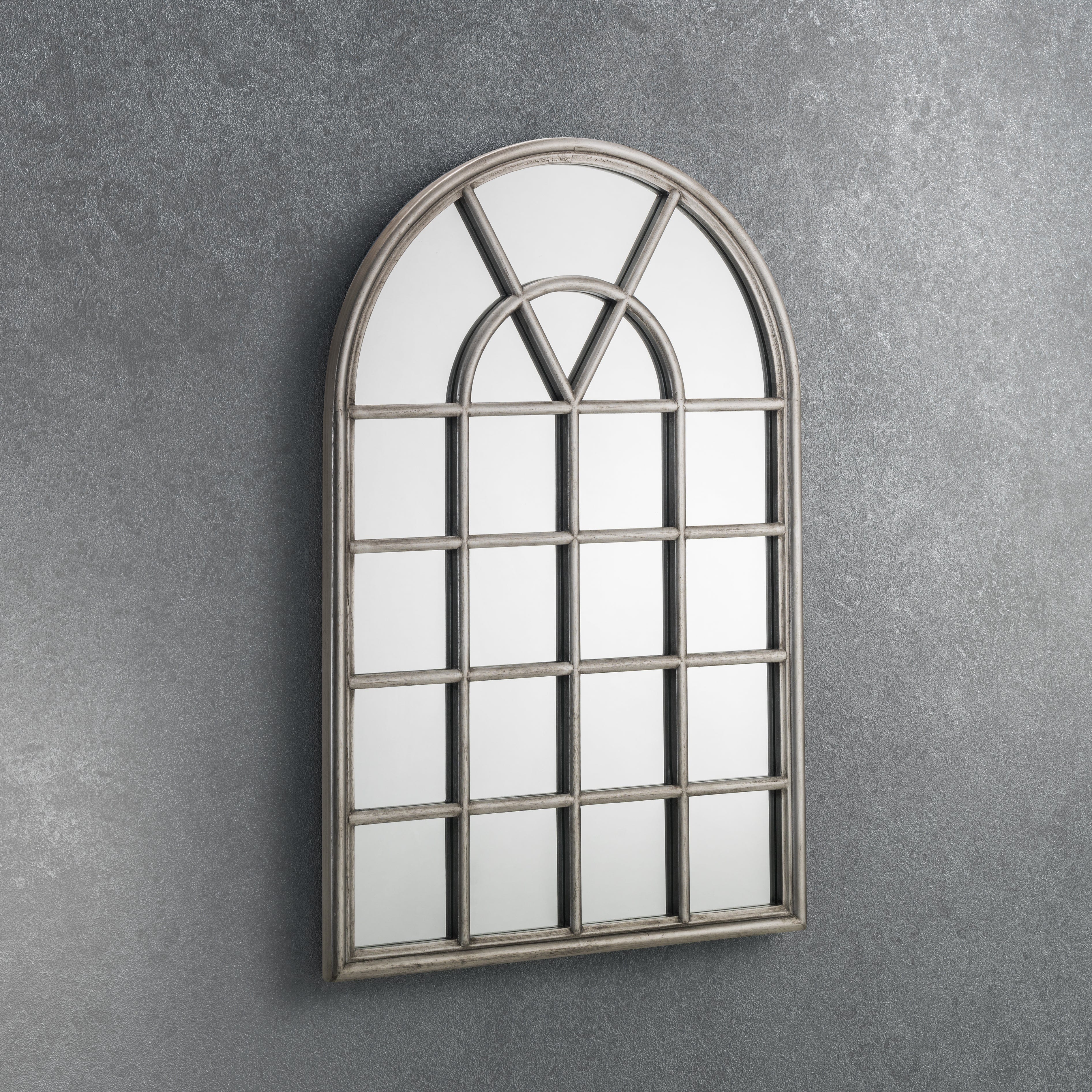 Julian Bowen Mirror Opus Pewter Window Mirror Bed Kings