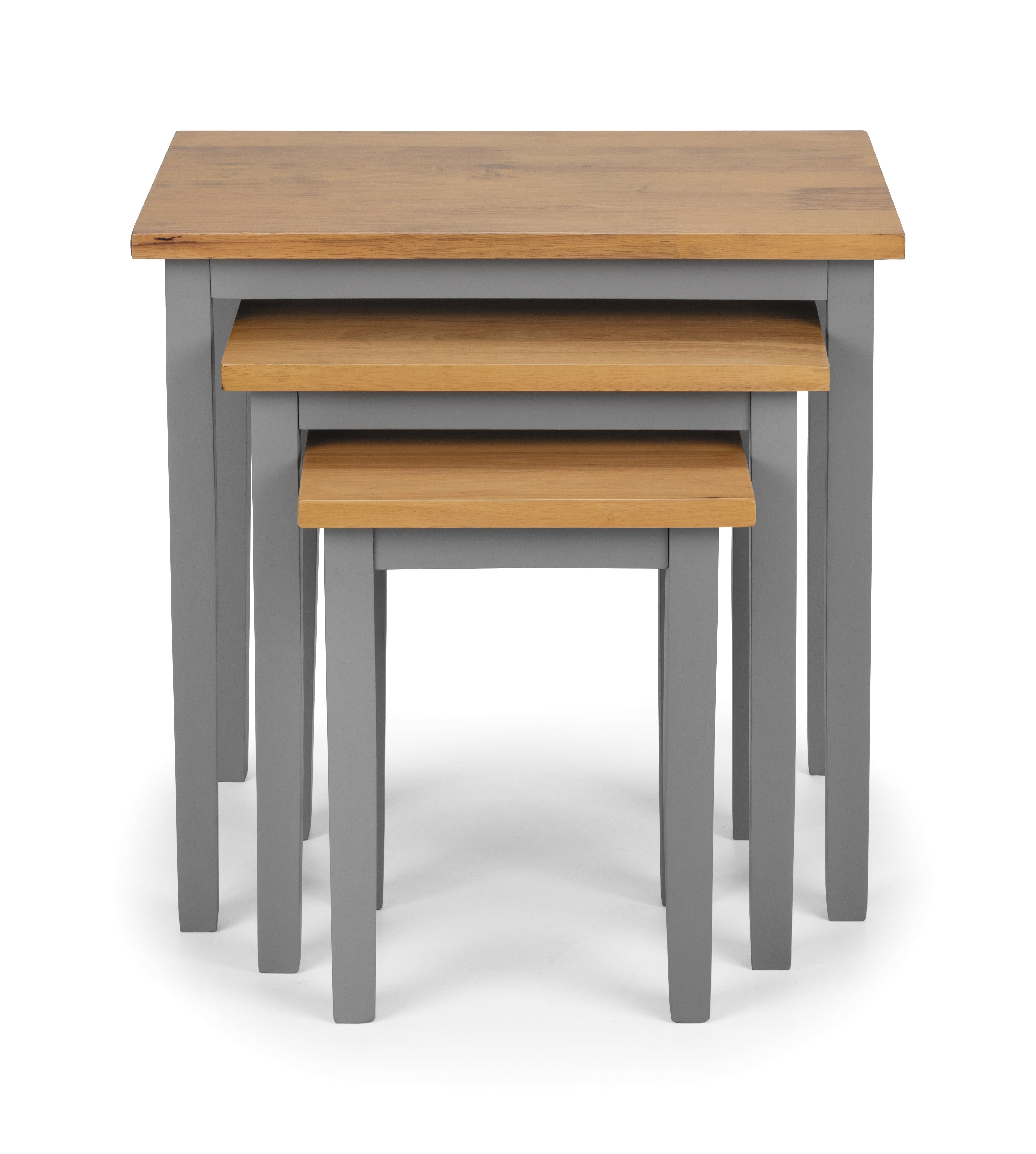 Julian Bowen Nest Of Tables Cleo Nest Of Tables 2 Tone Grey & Oak Bed Kings
