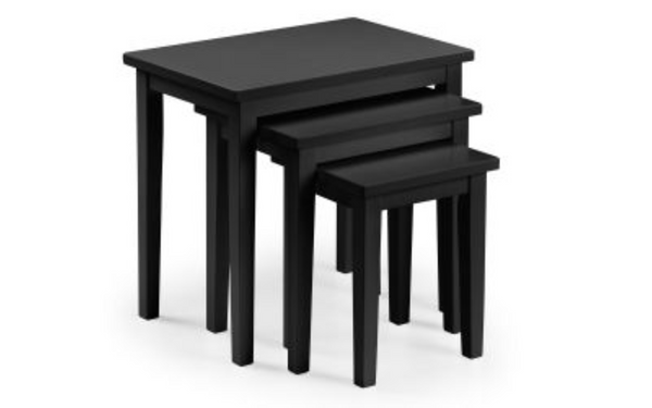 Julian Bowen Nest Of Tables Cleo Nest Of Tables - Black Finish Bed Kings