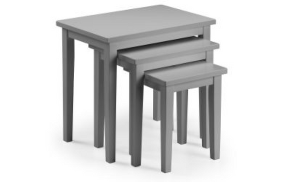 Julian Bowen Nest Of Tables Cleo Nest Of Tables - Grey Finish Bed Kings