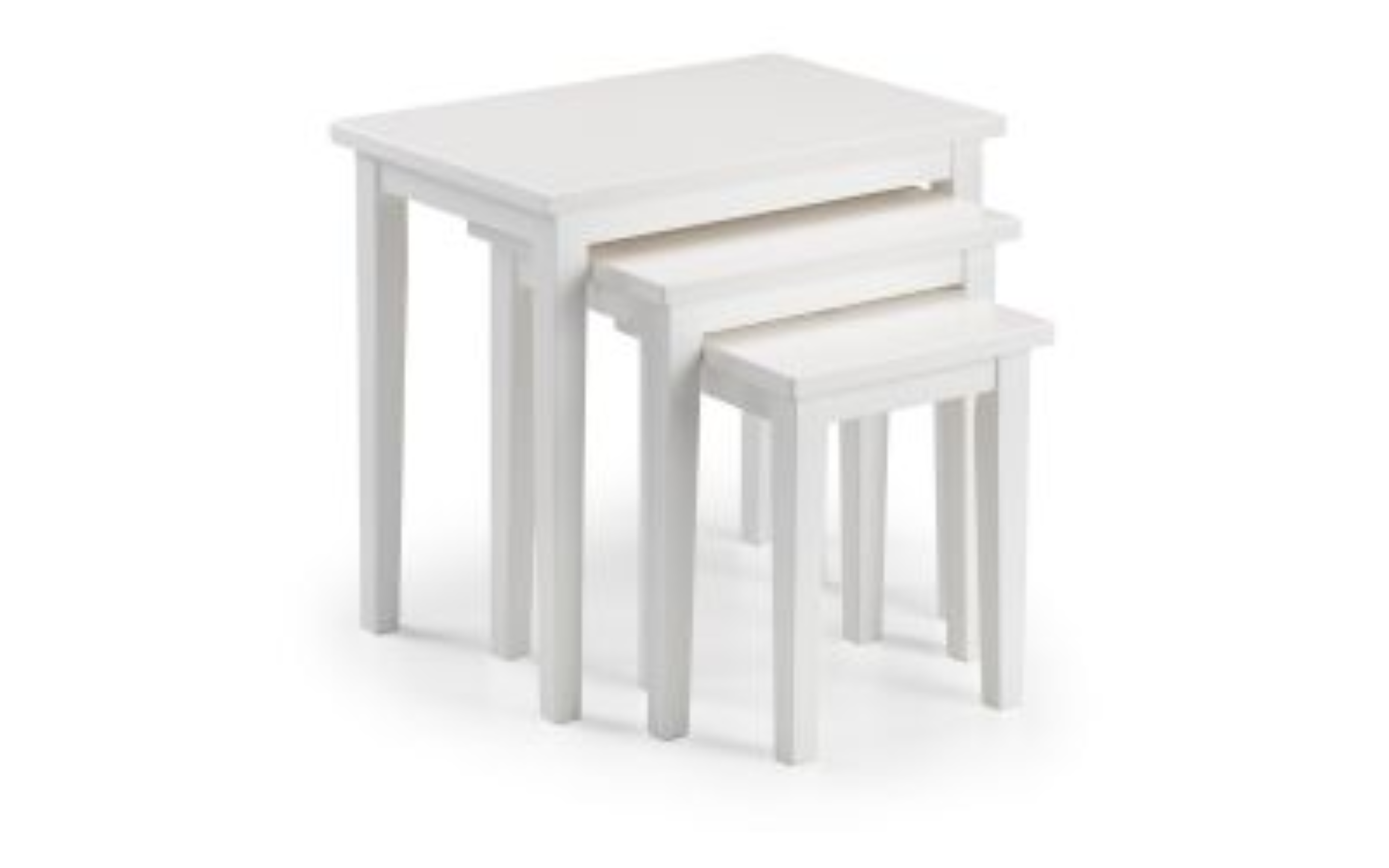 Julian Bowen Nest Of Tables Cleo Nest Of Tables - Pure White Finish Bed Kings