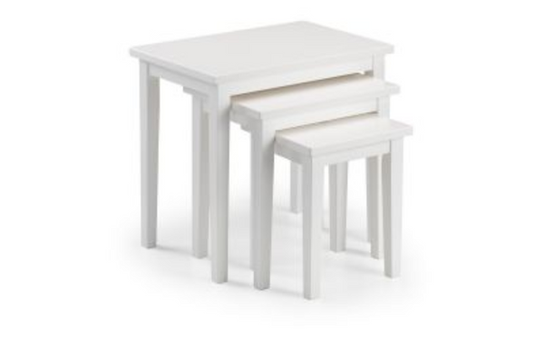 Julian Bowen Nest Of Tables Cleo Nest Of Tables - Pure White Finish Bed Kings