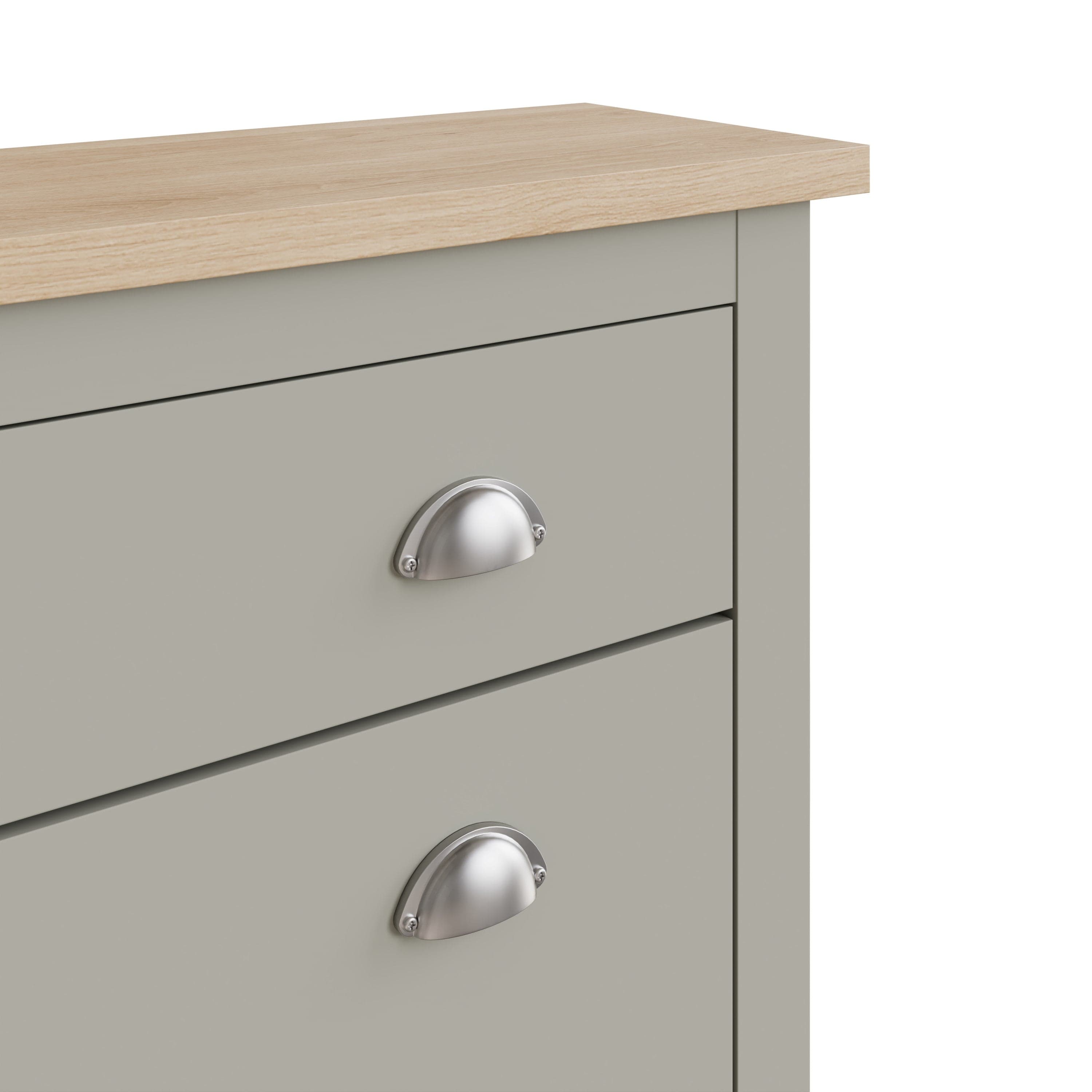 GFW Shoe Cabinet Lancaster 2Dr 1Drw Shoe Cabinet Grey Bed Kings
