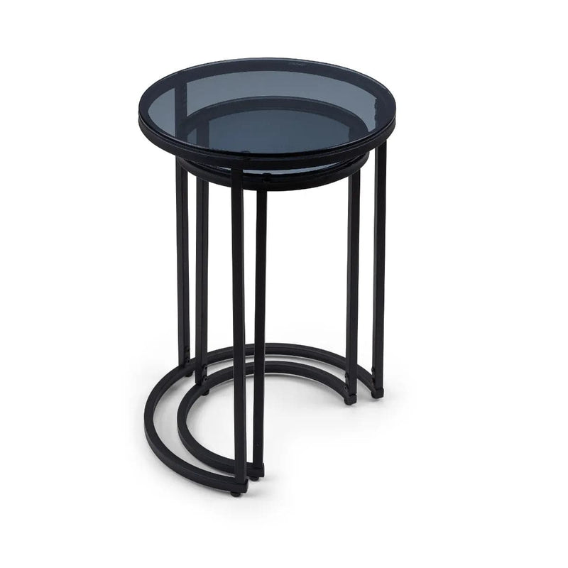 Julian Bowen Side Table Chicago Round Nesting Side Tables Smoked Glass Bed Kings