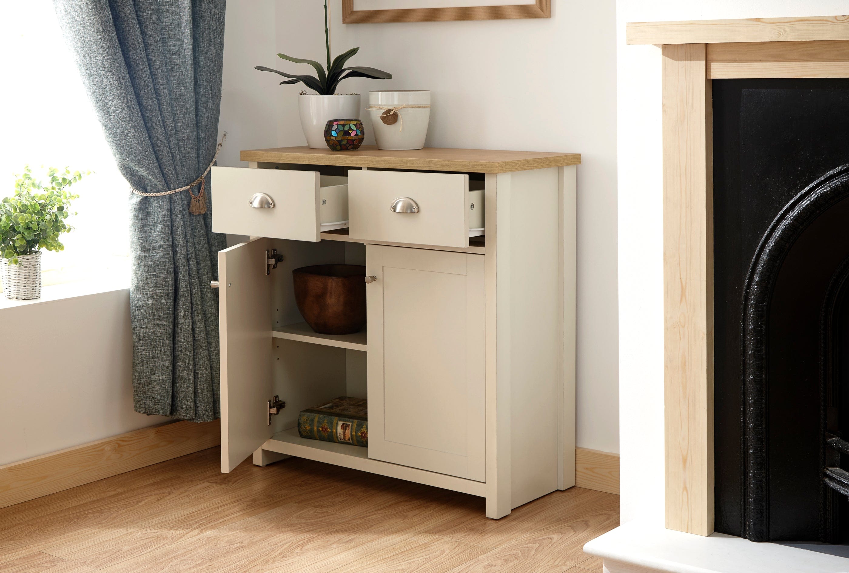 GFW Sideboard Lancaster Compact Sideboard Cream Bed Kings