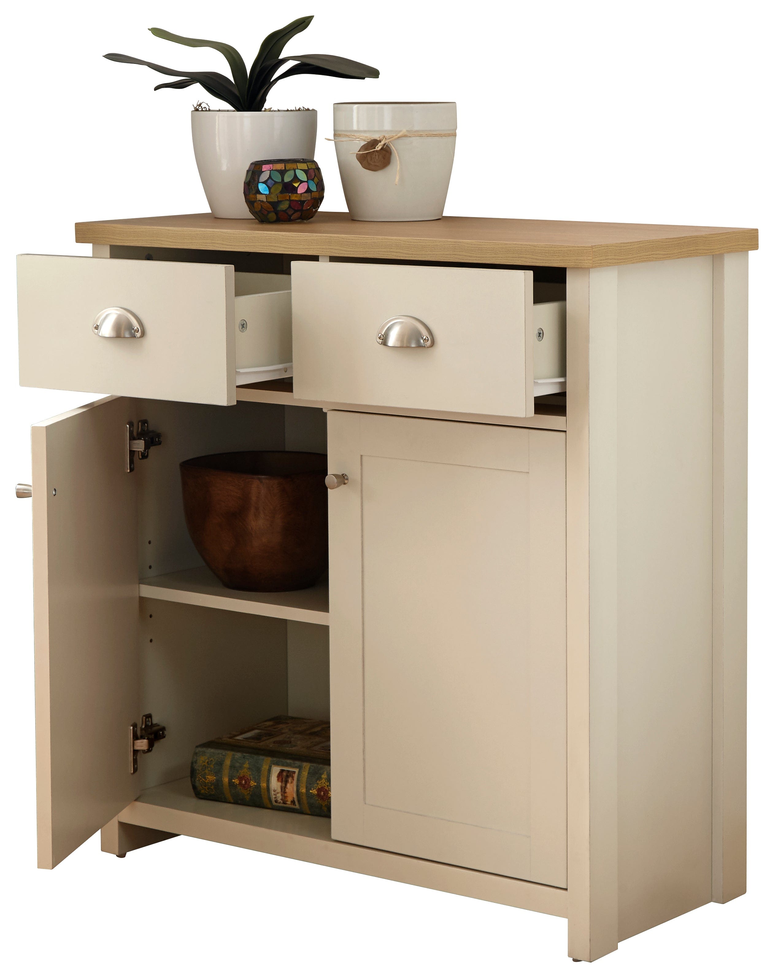 GFW Sideboard Lancaster Compact Sideboard Cream Bed Kings