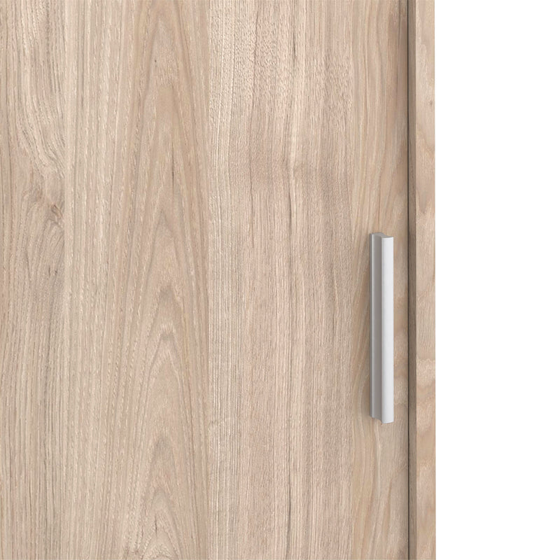 FTG Sliding Wardrobe Naia Wardrobe with 1 Sliding door + 1 door + 3 drawers in Jackson Hickory Oak Bed Kings