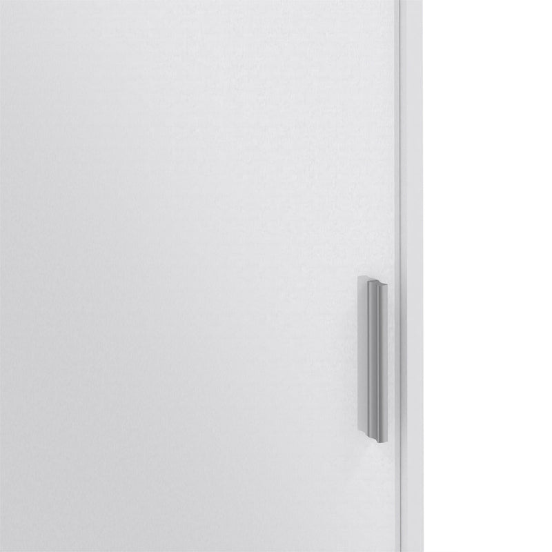 FTG Sliding Wardrobe Naia Wardrobe with 2 sliding doors + 1 door + 3 drawers in High Gloss White Bed Kings
