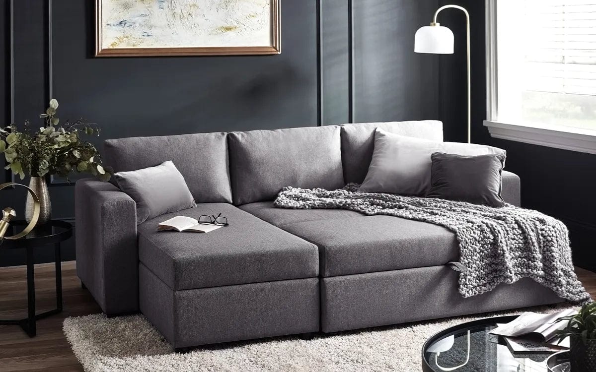 Julian Bowen Sofabed Angel Sofabed With Storage - Light Grey Bed Kings