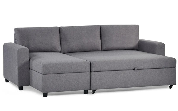 Julian Bowen Sofabed Angel Sofabed With Storage - Light Grey Bed Kings