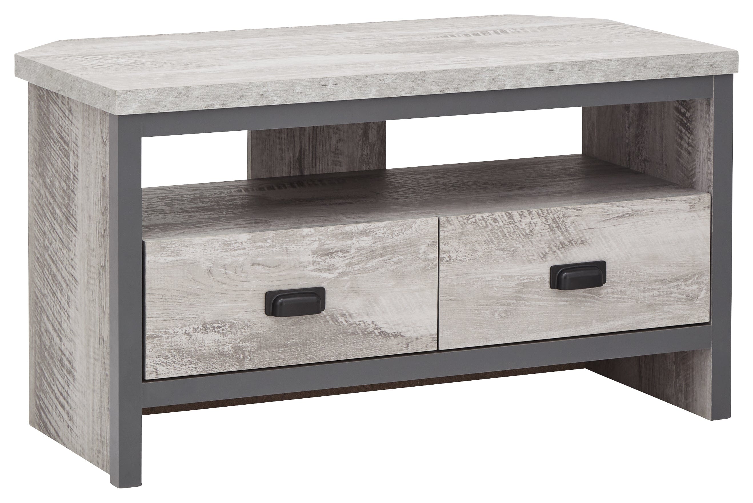 GFW TV Unit Boston Corner Tv Unit Grey Bed Kings