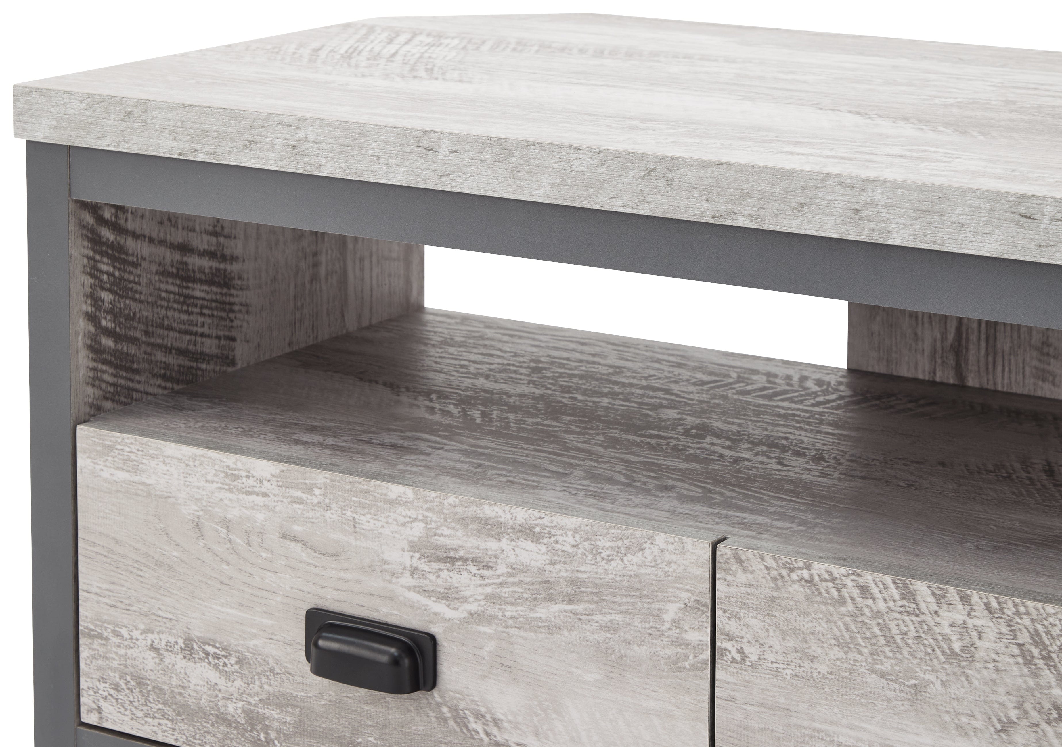 GFW TV Unit Boston Corner Tv Unit Grey Bed Kings