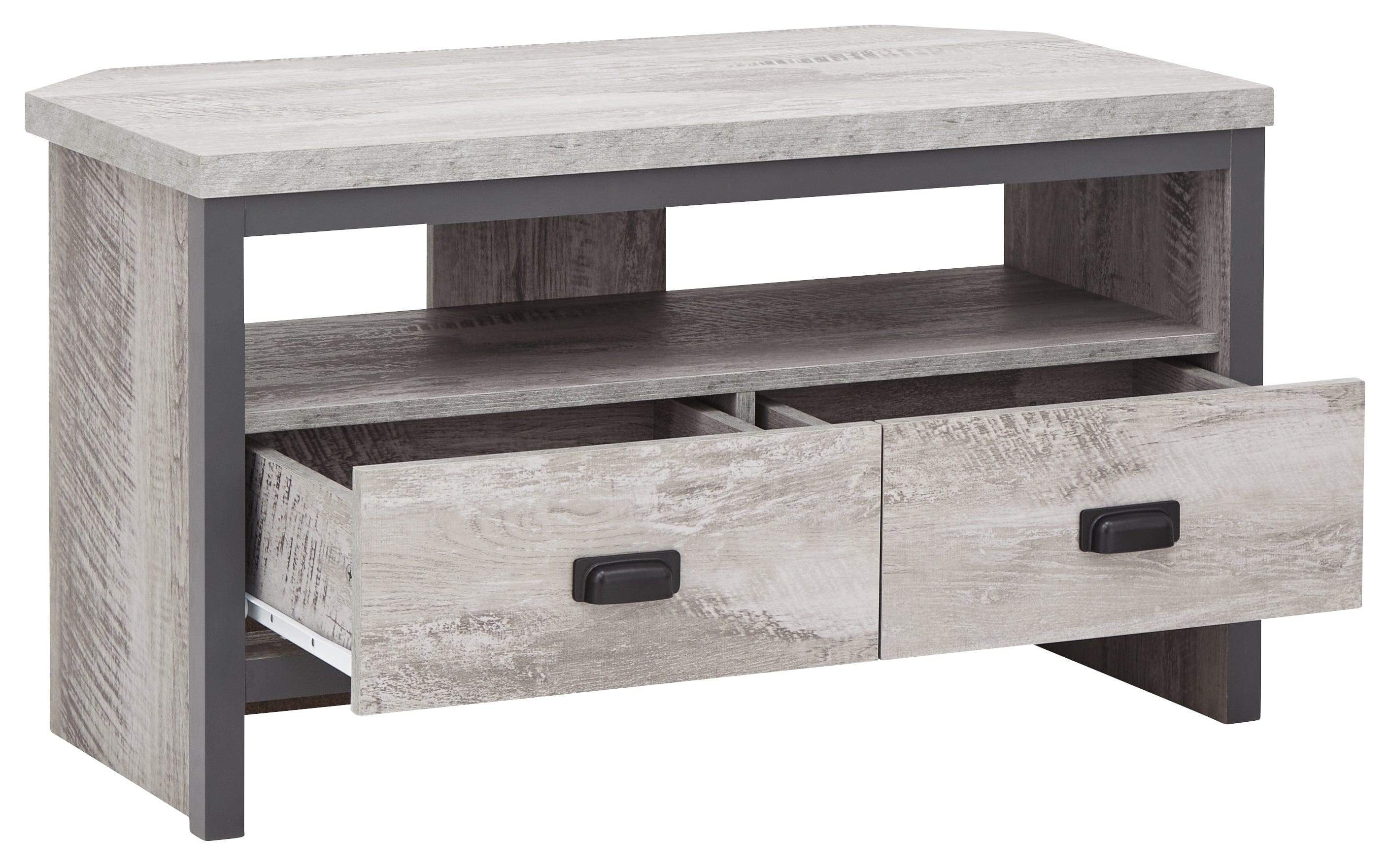 GFW TV Unit Boston Corner Tv Unit Grey Bed Kings