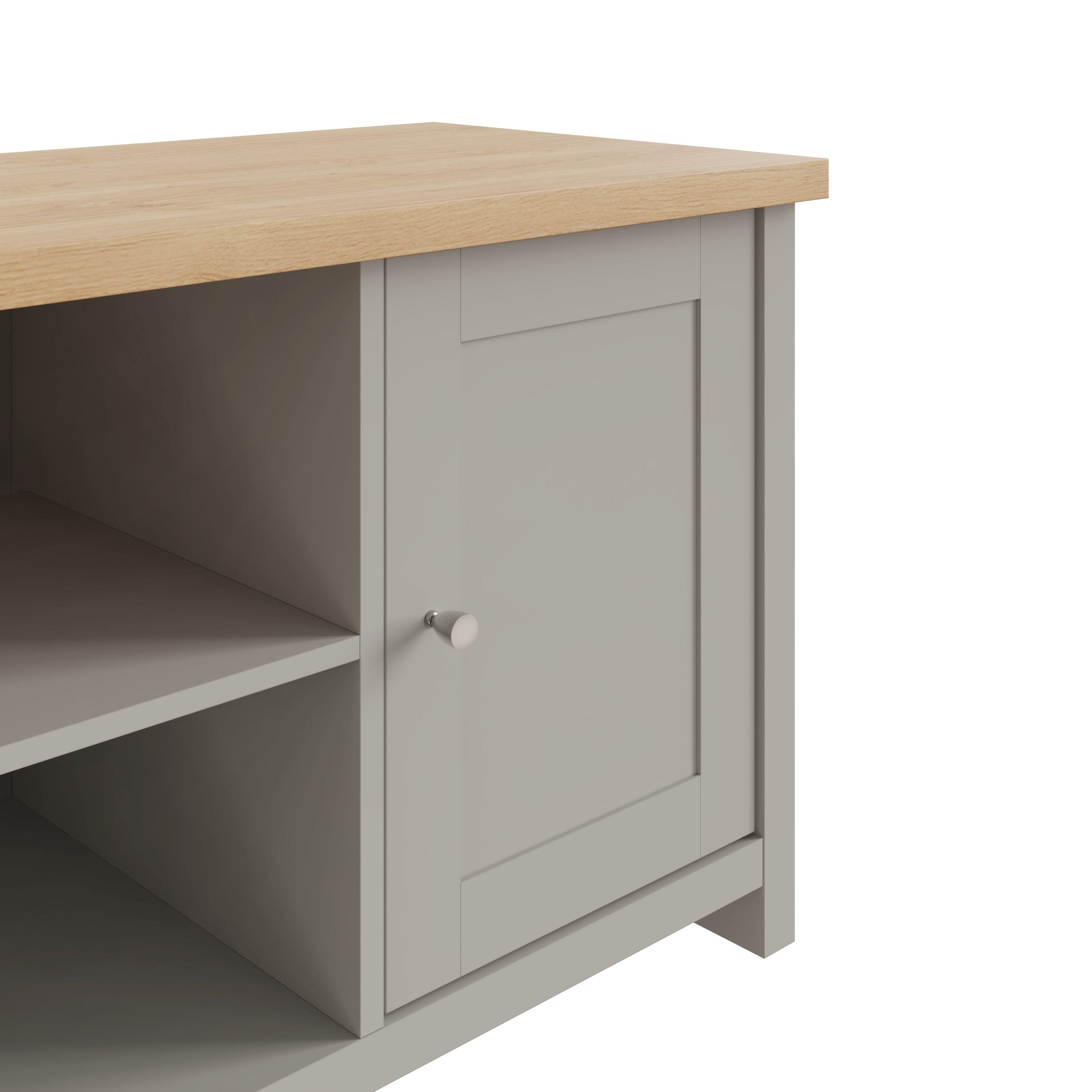 GFW TV Unit Lancaster Large TV Cabinet Grey Bed Kings