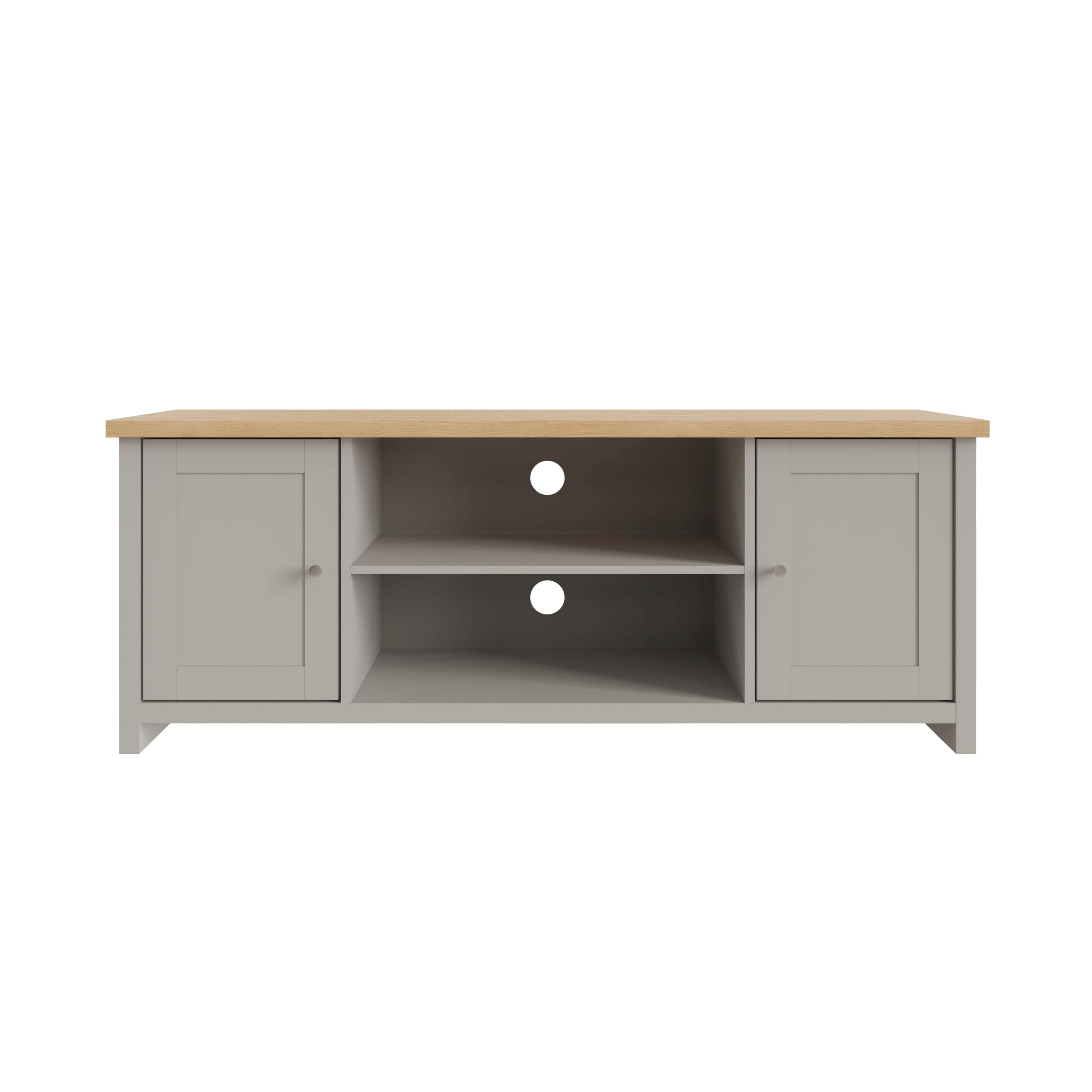 GFW TV Unit Lancaster Large TV Cabinet Grey Bed Kings