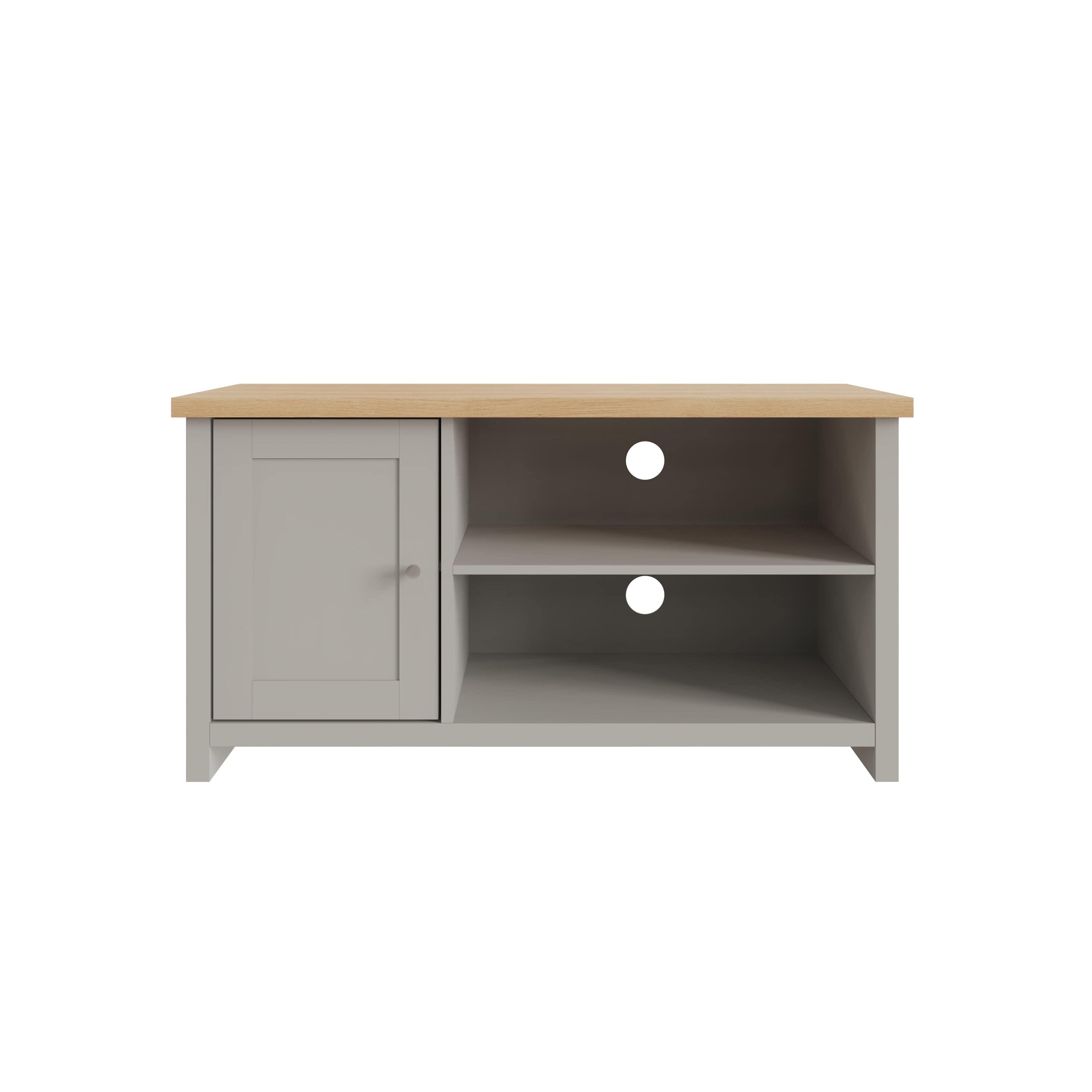 GFW TV Unit Lancaster Small TV Cabinet Grey Bed Kings