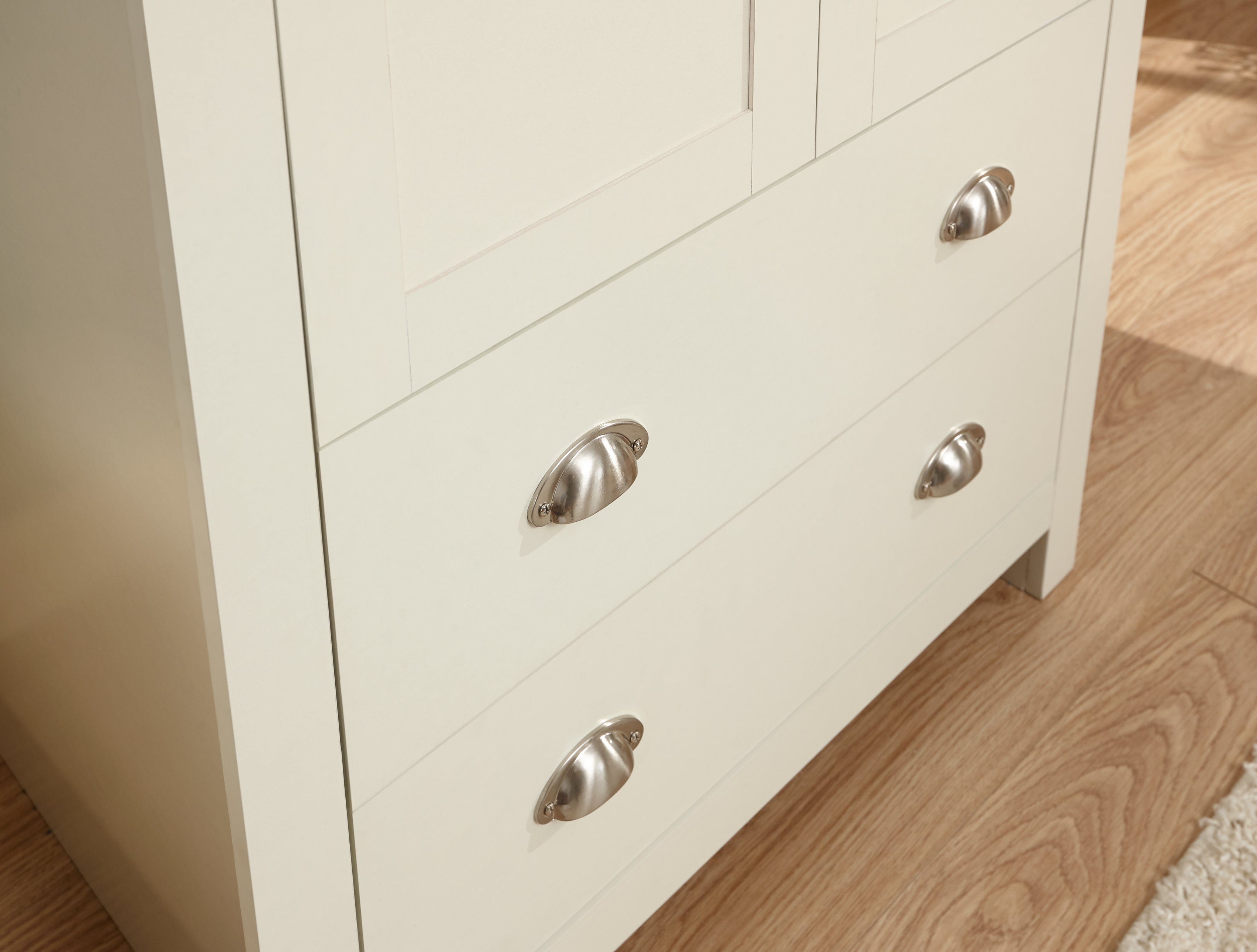 GFW Wardrobe Lancaster 2 Door 2 Drawer Wardrobe Cream Bed Kings