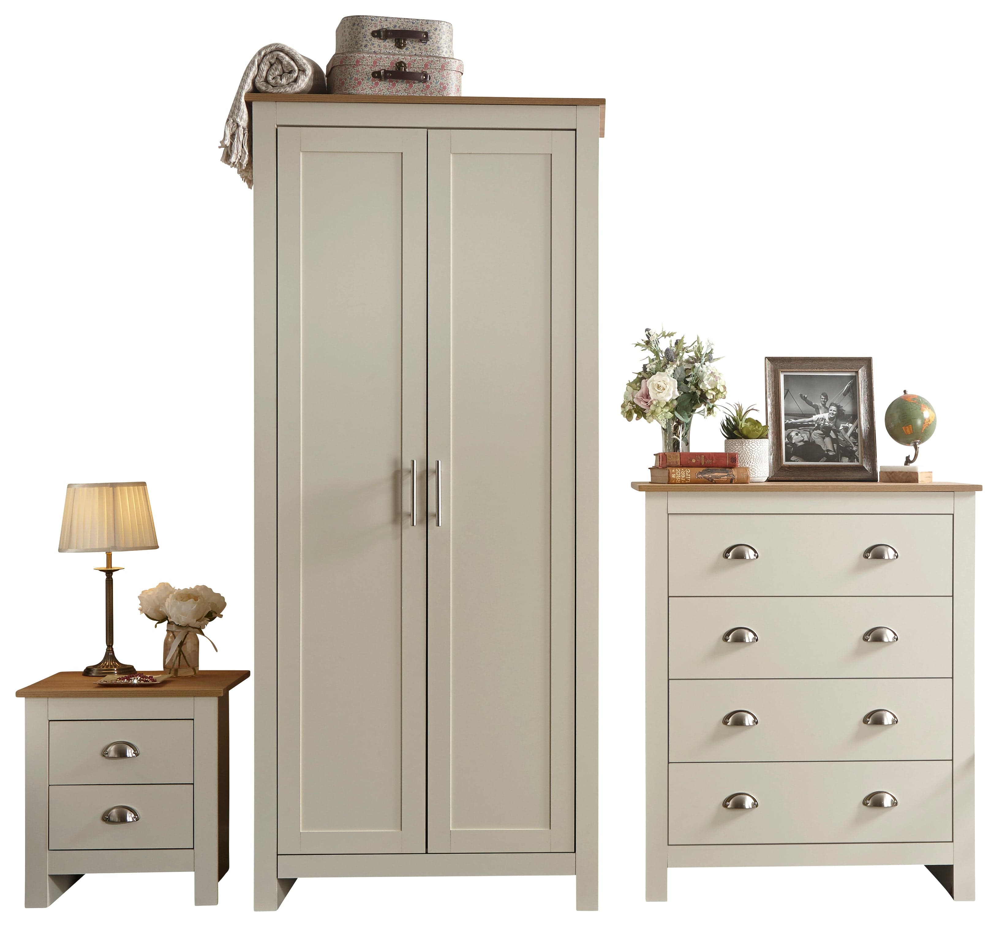 GFW Wardrobe Lancaster 2 Door Wardrobe Cream Bed Kings