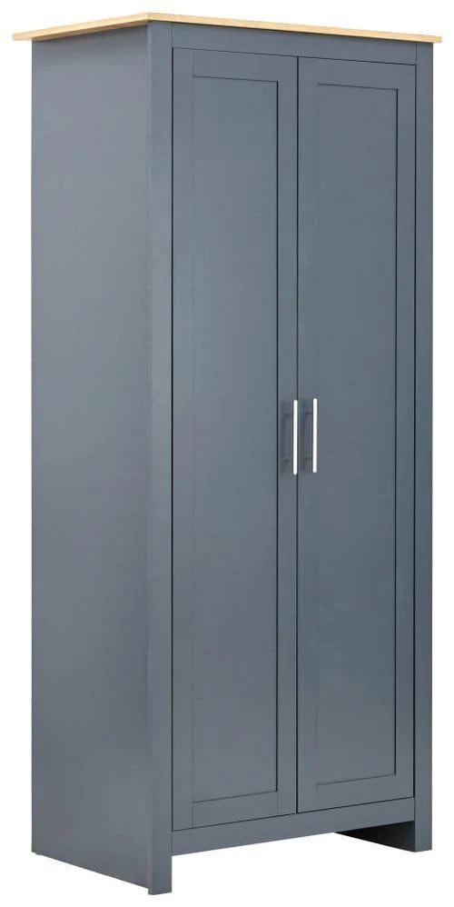 GFW Wardrobe Lancaster 2 Door Wardrobe Slate Blue Bed Kings