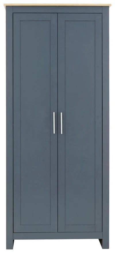 GFW Wardrobe Lancaster 2 Door Wardrobe Slate Blue Bed Kings