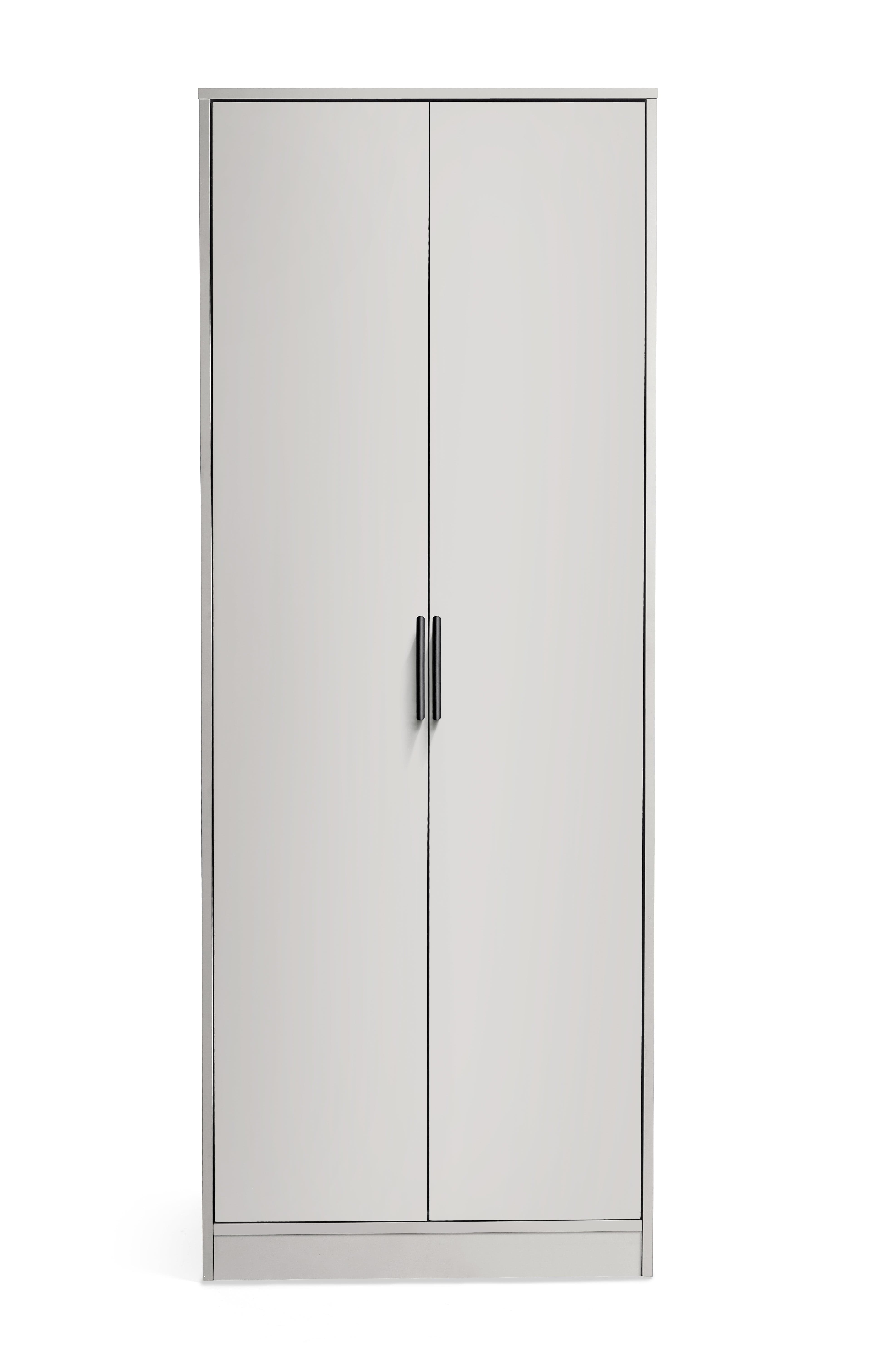Julian Bowen Wardrobe Alba 2 Door Wardrobe - Silk Grey Bed Kings