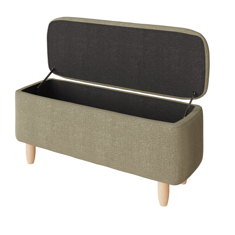 GFW Window Seat Florence Boucle Ottoman Natural Mushroom Bed Kings
