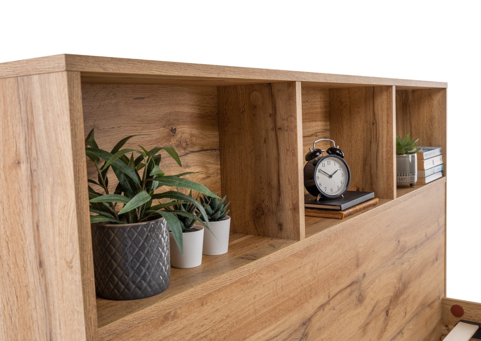 Julian Bowen Wood Bed Bali Bookcase Bed - Oak Bed Kings
