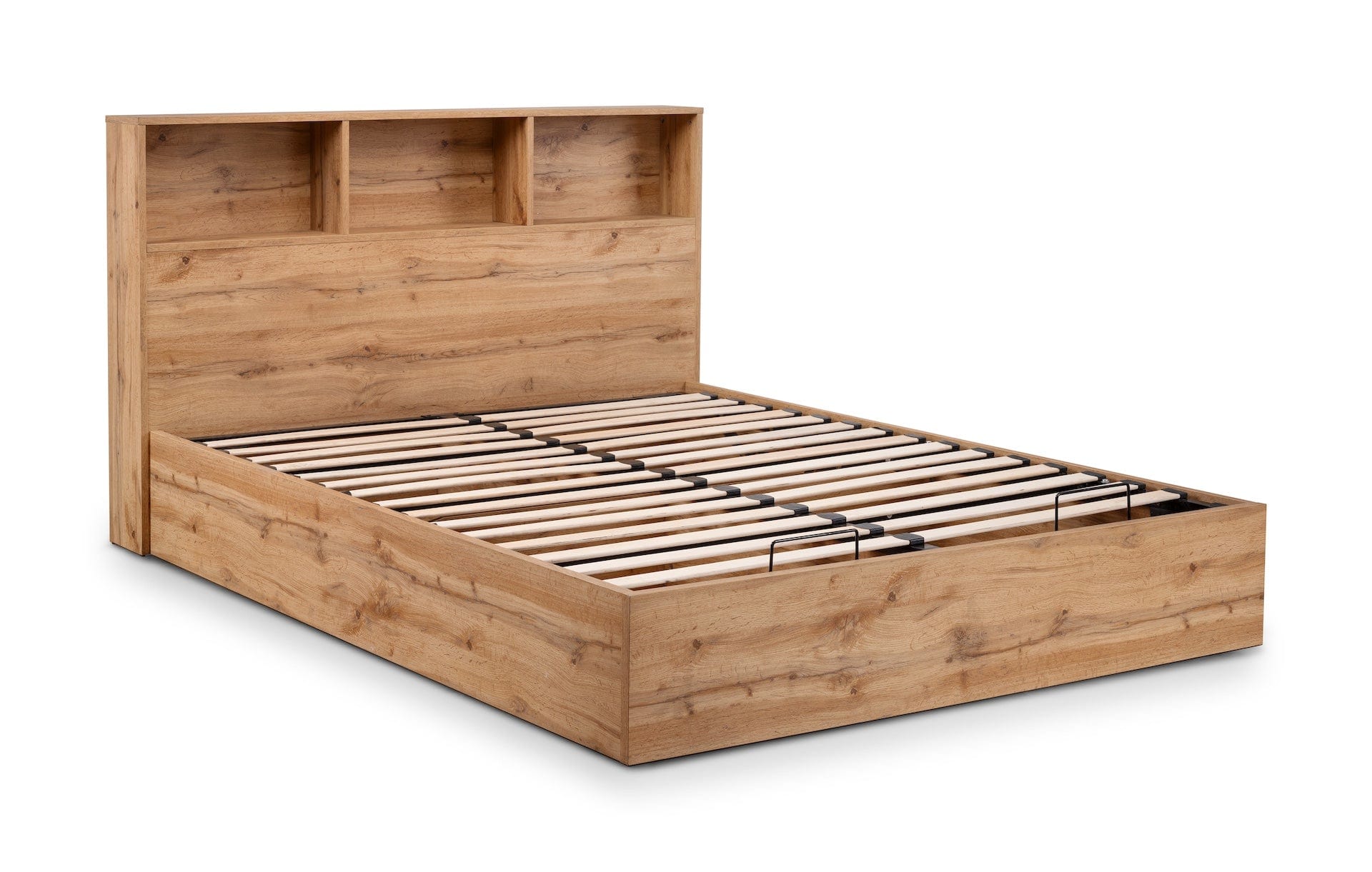 Julian Bowen Wood Bed Bali Ottoman Storage Bed - Light Oak Bed Kings