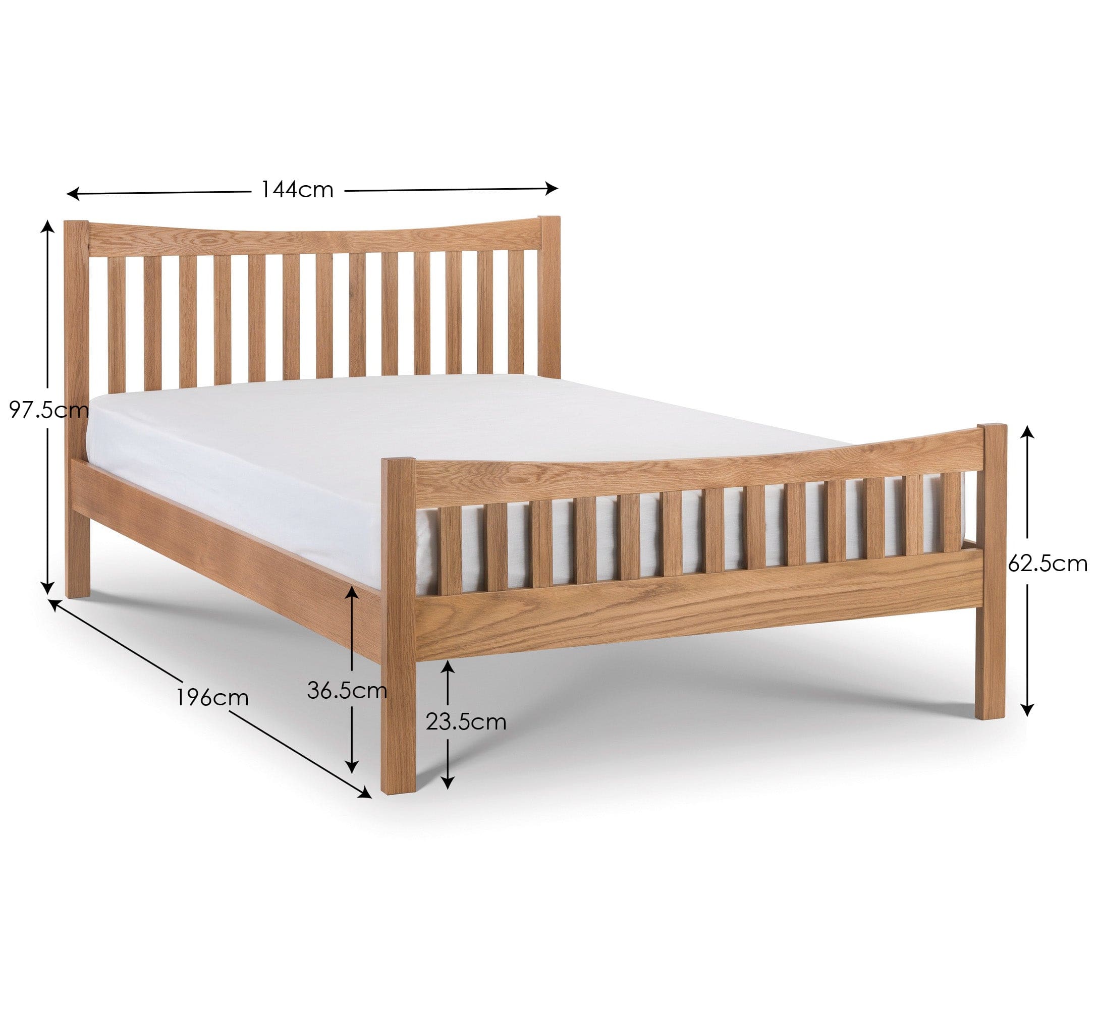 Julian Bowen Wood Bed Bergamo Oak Bed - Wood - Natural Oak Bed Kings