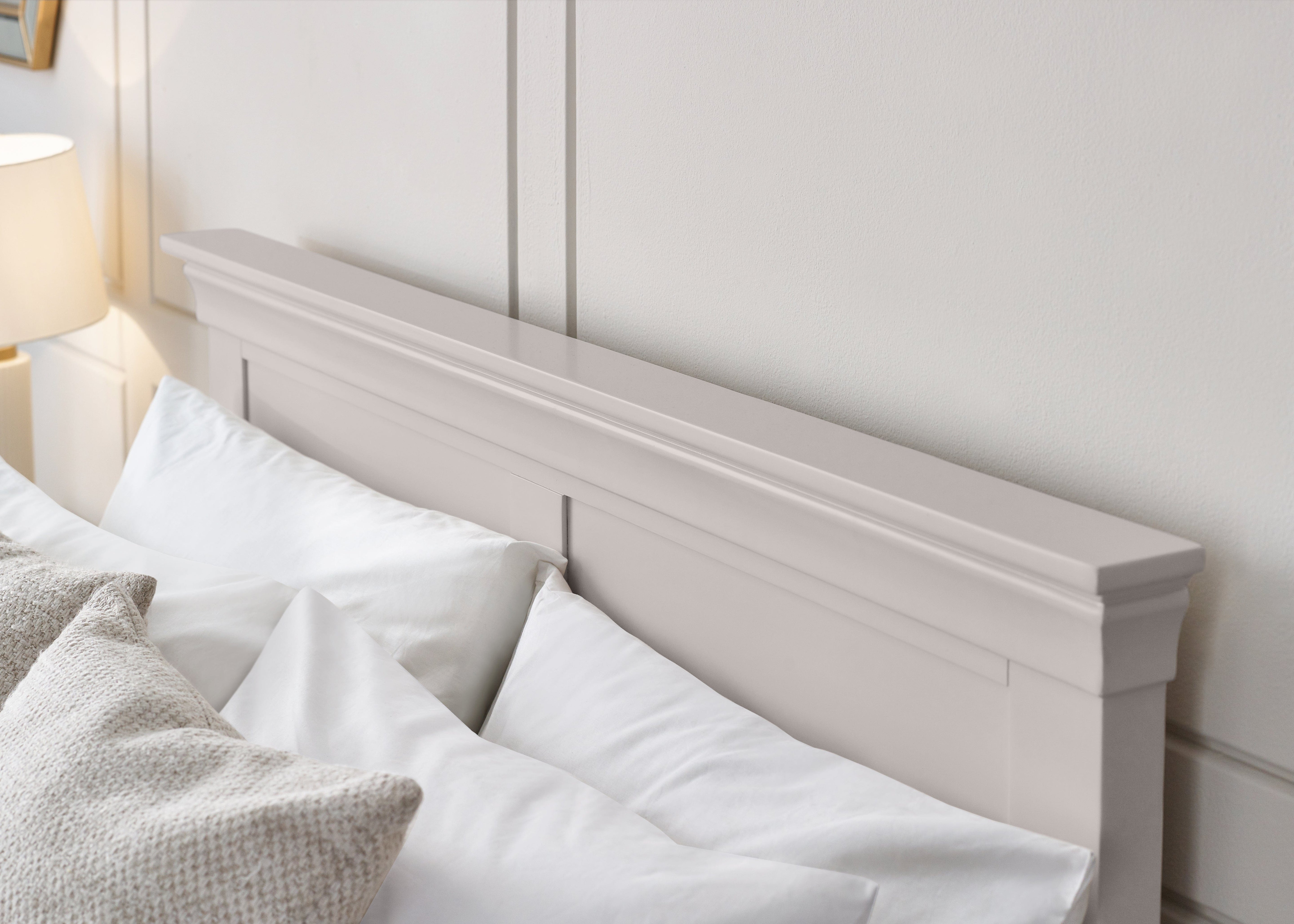 Julian Bowen Wood Bed Clermont Bed - Light Grey Bed Kings