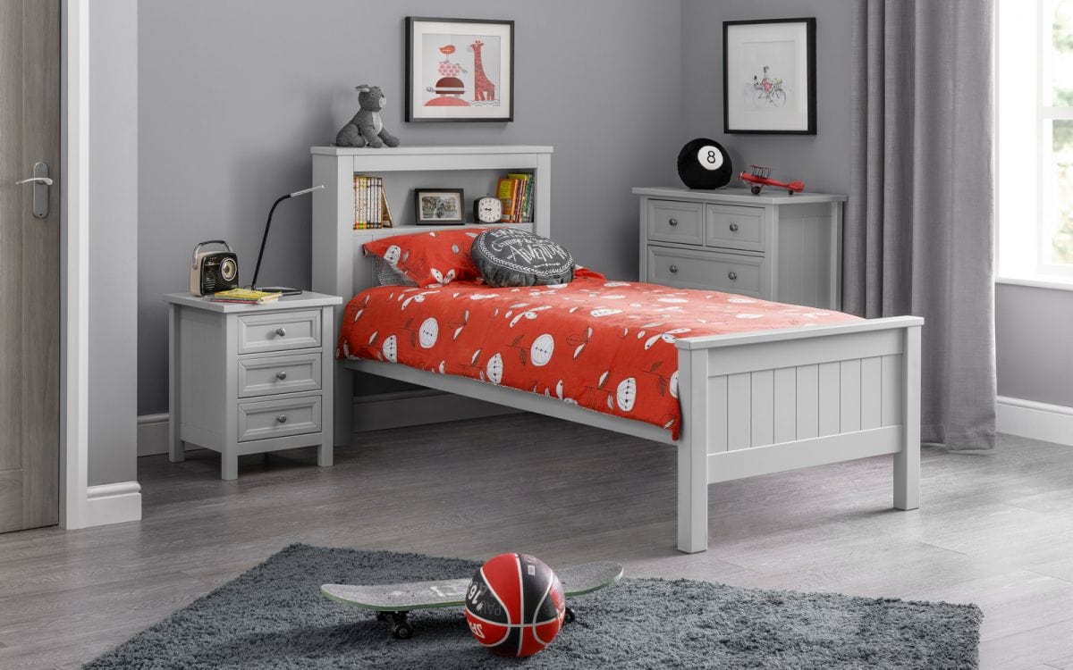 Julian Bowen Wood Bed Maine Bookcase Bed Dove Grey Bed Kings