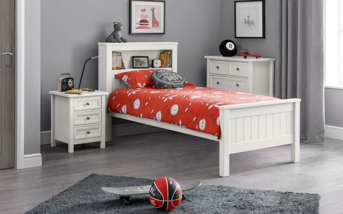 Julian Bowen Wood Bed Maine Bookcase Bed Surf White Bed Kings