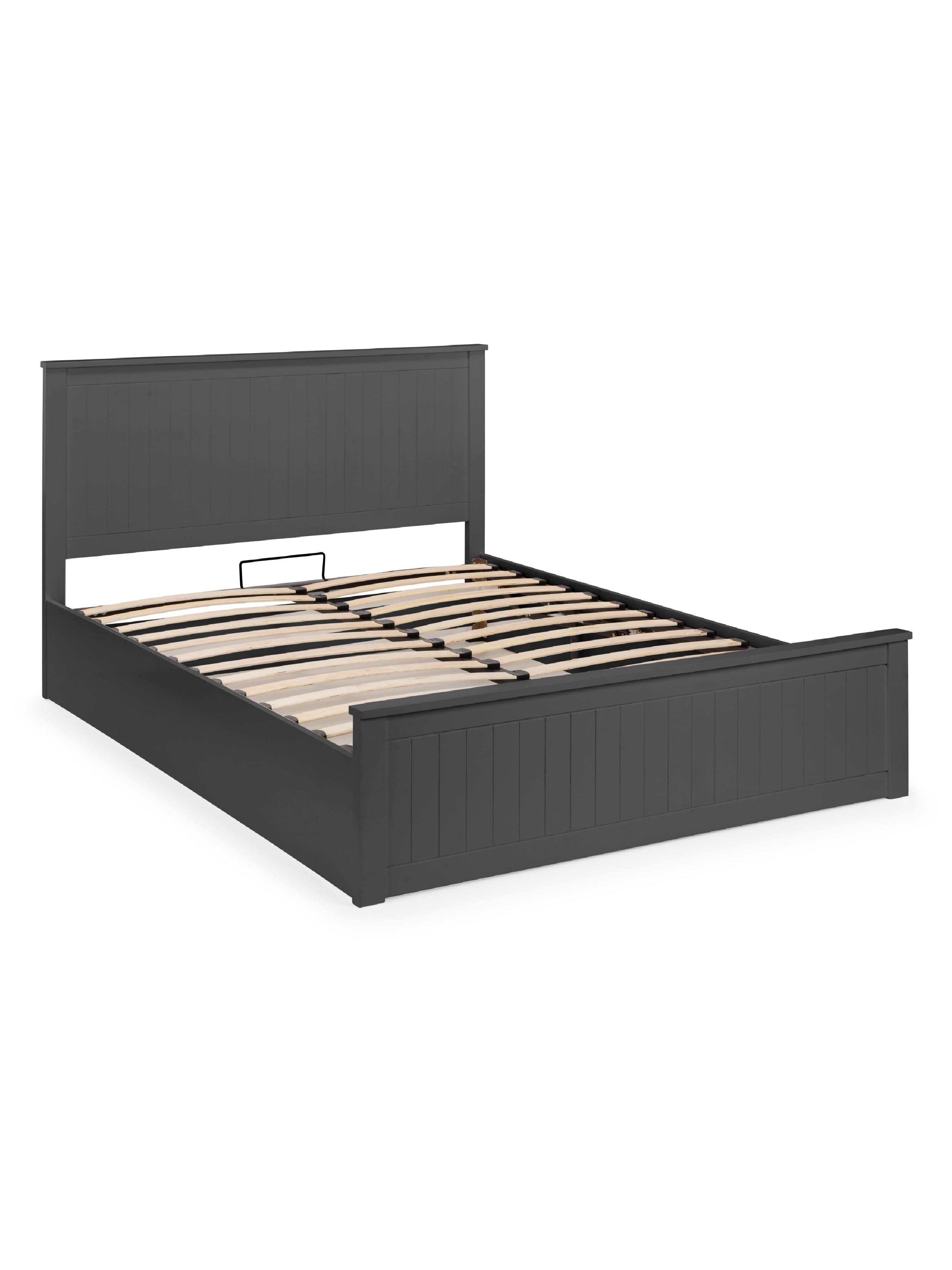 Julian Bowen Wood Bed Maine Ottoman Bed - Anthracite Bed Kings