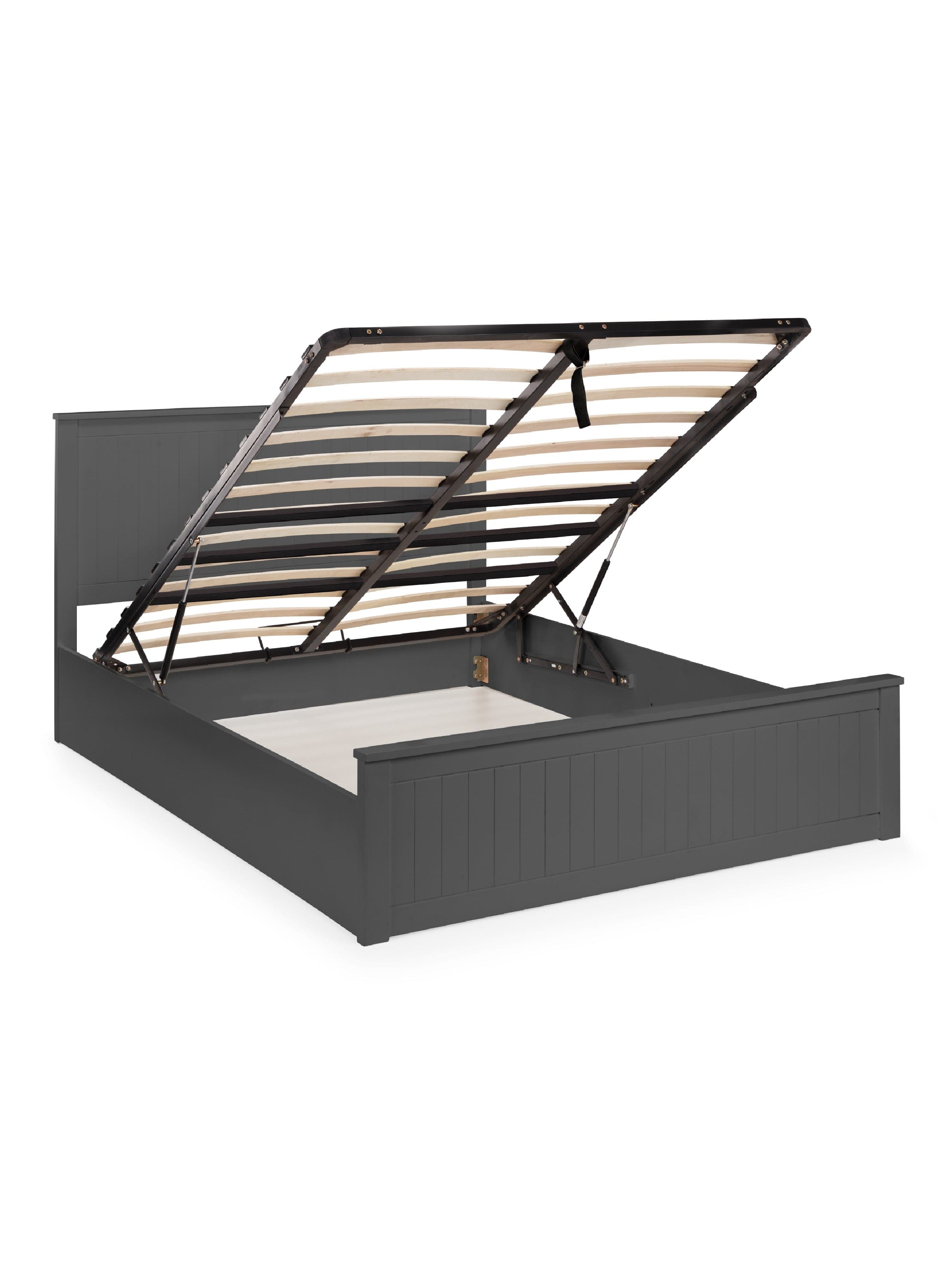 Julian Bowen Wood Bed Maine Ottoman Bed - Anthracite Bed Kings