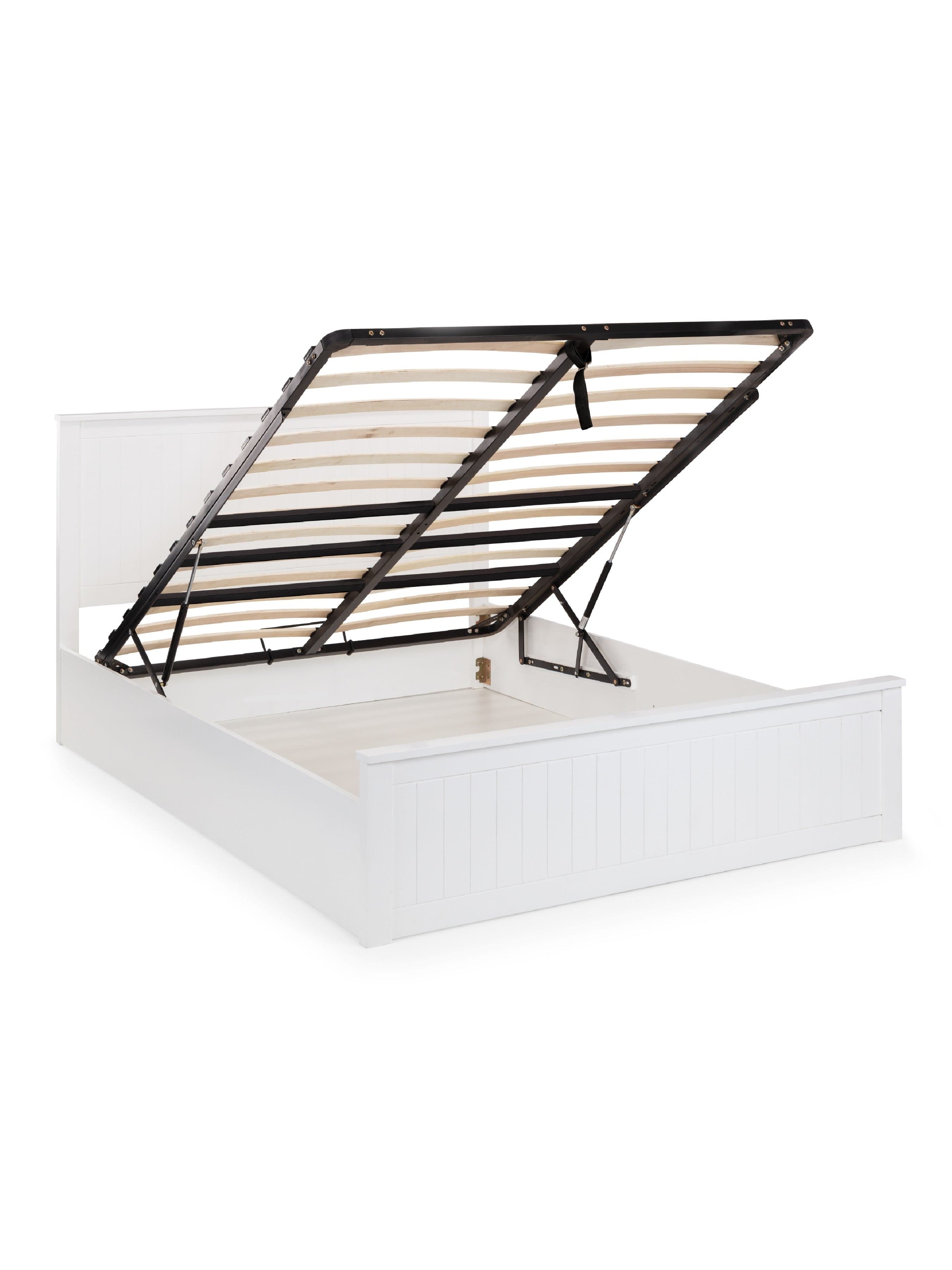 Julian Bowen Wood Bed Maine Ottoman Bed - Surf White Bed Kings