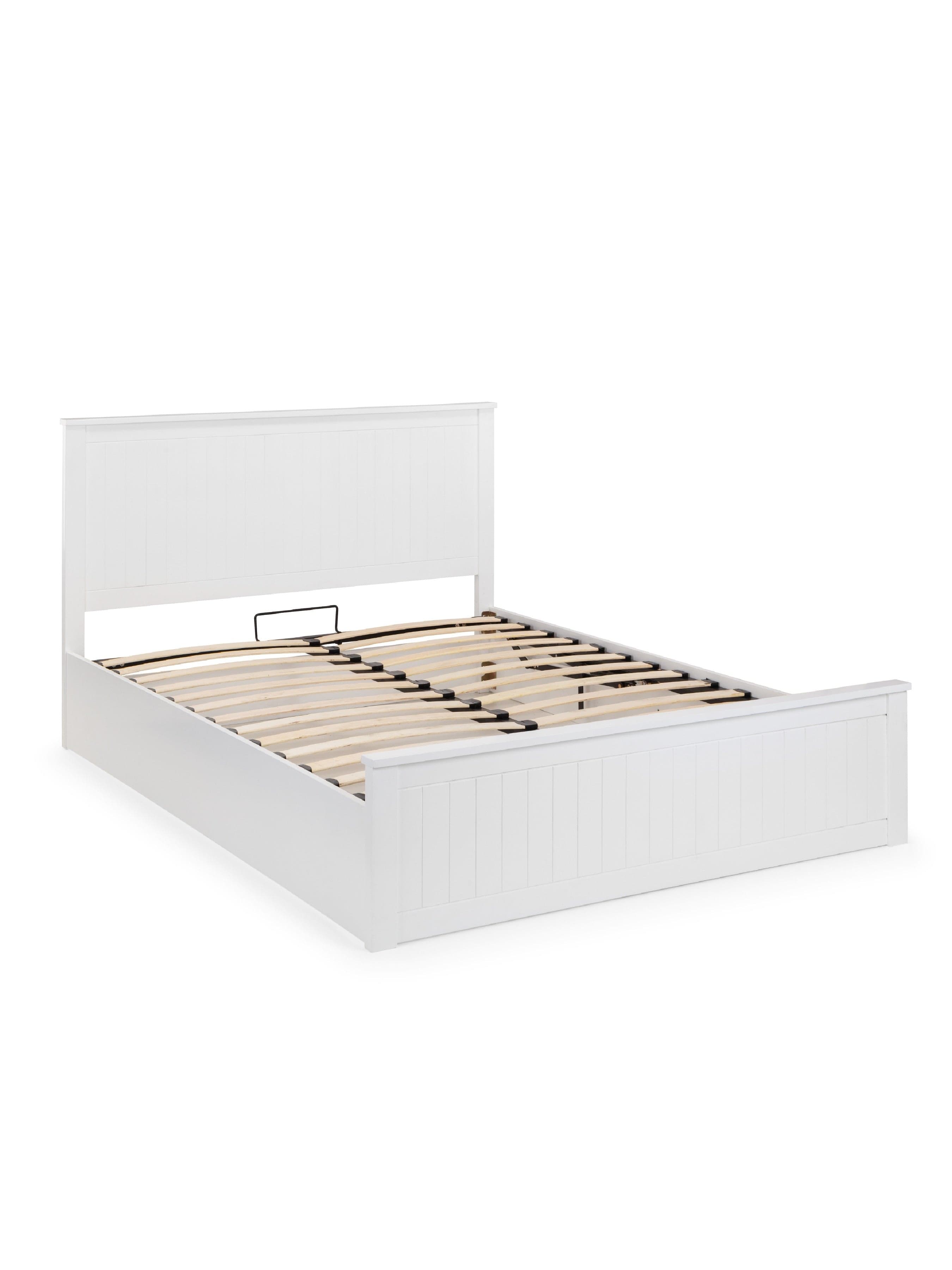 Julian Bowen Wood Bed Maine Ottoman Bed - Surf White Bed Kings