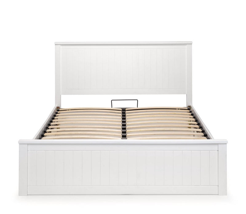 Julian Bowen Wood Bed Maine Ottoman Bed - Surf White Bed Kings