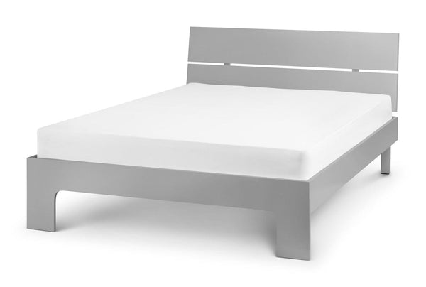 Julian Bowen Wood Bed Manhattan High Gloss Bed - Grey Bed Kings