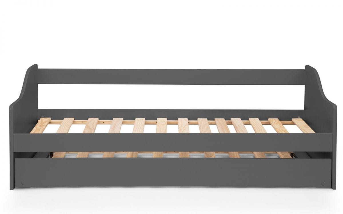 Julian Bowen Wood Bed Single 90cm 3ft Elba Day Bed - Anthracite Bed Kings