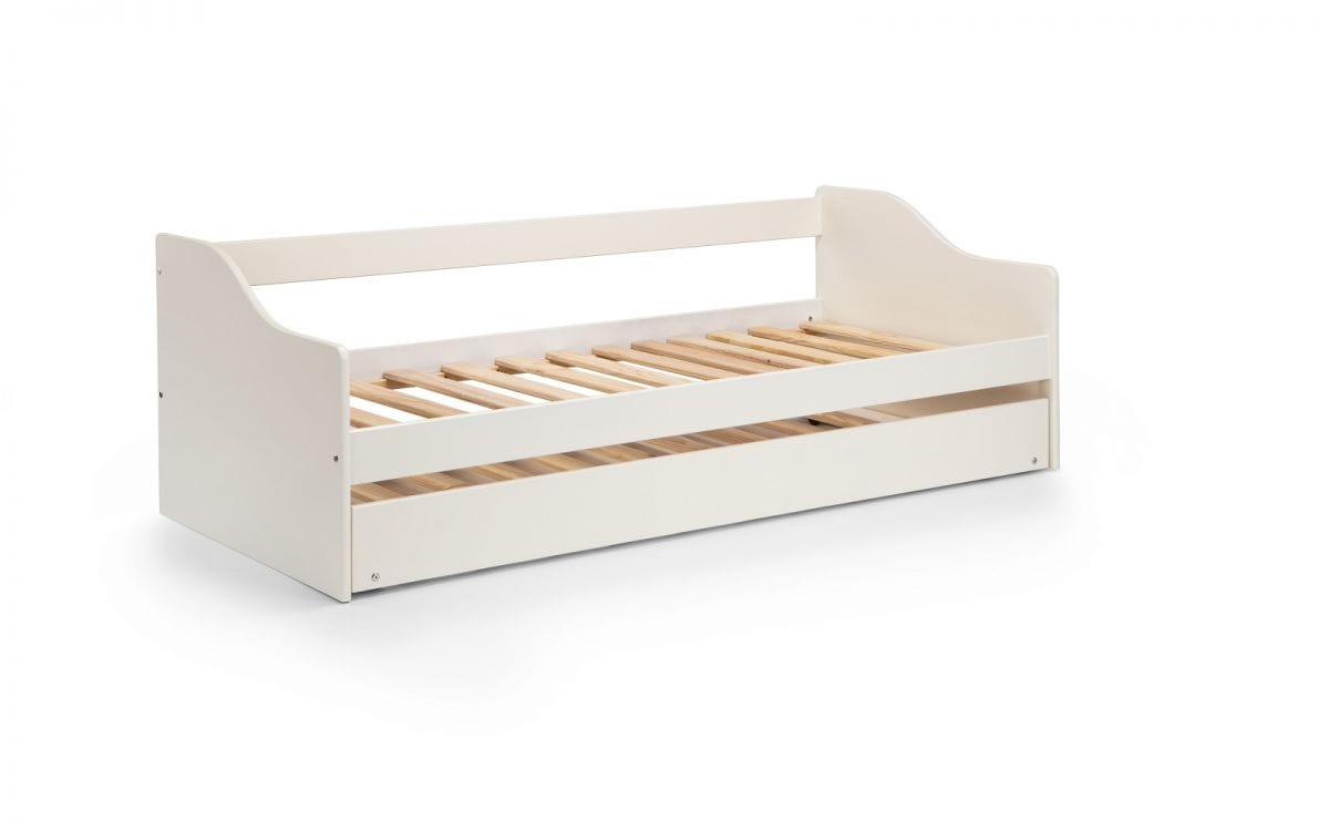 Julian Bowen Wood Bed Single 90cm 3ft Elba Day Bed - Surf White Bed Kings