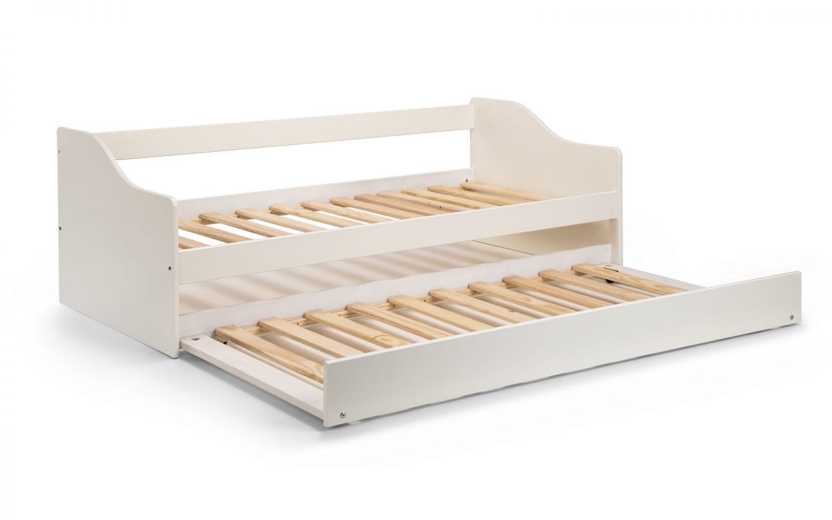 Julian Bowen Wood Bed Single 90cm 3ft Elba Day Bed - Surf White Bed Kings