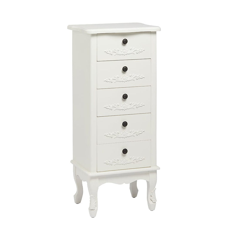 LPD Chest Of Drawers Antoinette Tallboy White Bed Kings