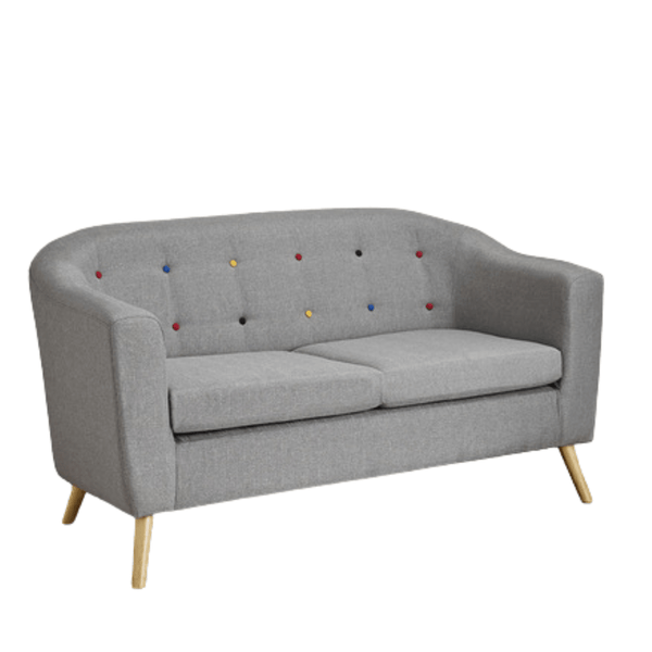 LPD Armchair Hudson Sofa With Buttons Grey Bed Kings
