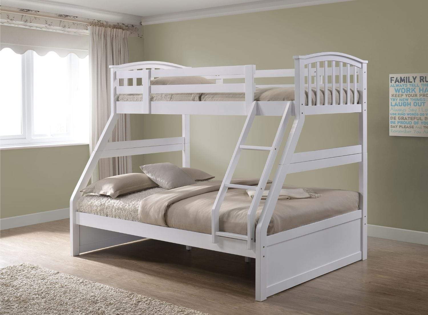 Artisan Bed Company Bunk Bed Archie Triple Bunk Bed Includes 2 X Drawers - White