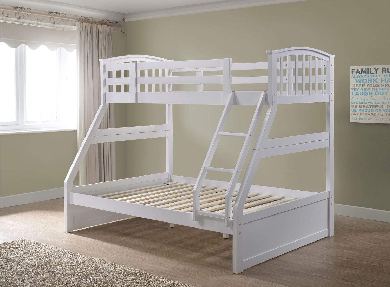 Artisan Bed Company Bunk Bed Archie Triple Bunk Bed Includes 2 X Drawers - White