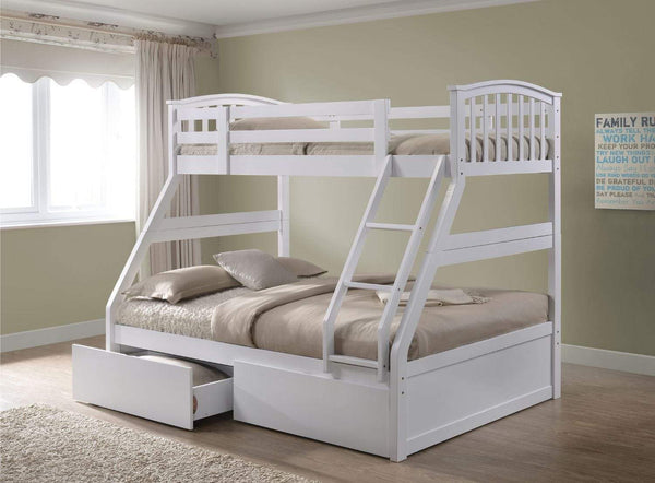 Artisan Bed Company Bunk Bed Archie Triple Bunk Bed Includes 2 X Drawers - White