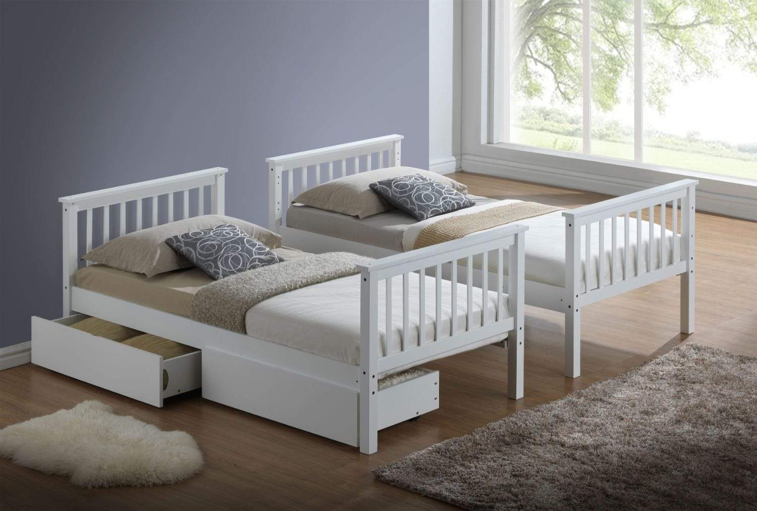 Artisan Bed Company Bunk Bed Louis 2 In 1 White Bunk Bed